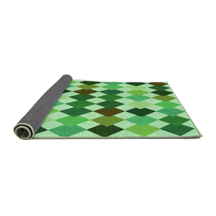 Thickness of Patterned Forest Green Rug, pat1170grn