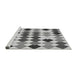 Sideview of Machine Washable Transitional Platinum Silver Gray Rug, wshpat1170gry