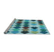 Sideview of Machine Washable Transitional Blue Rug, wshpat1170lblu