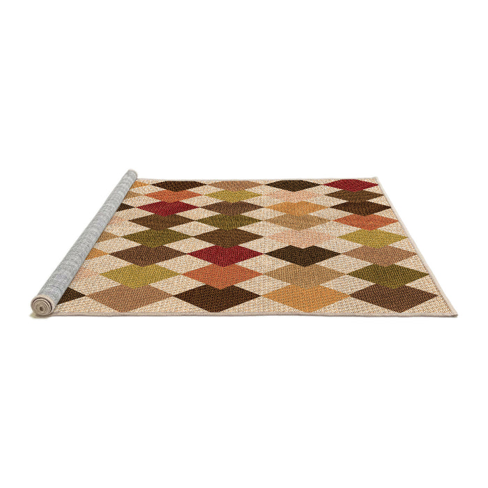Sideview of Machine Washable Transitional Mahogany Brown Rug, wshpat1170org