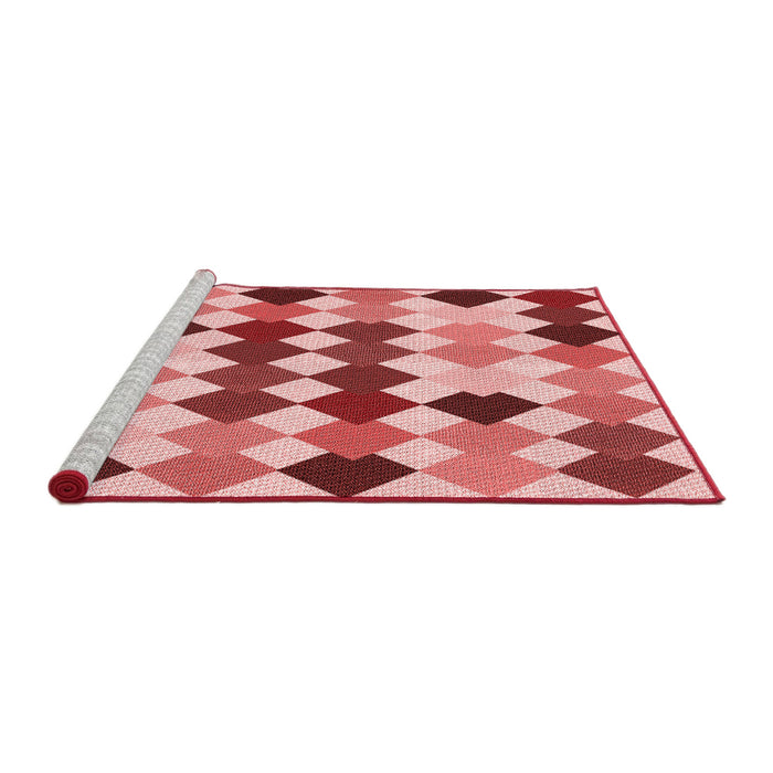 Sideview of Machine Washable Transitional Pastel Pink Rug, wshpat1170rd