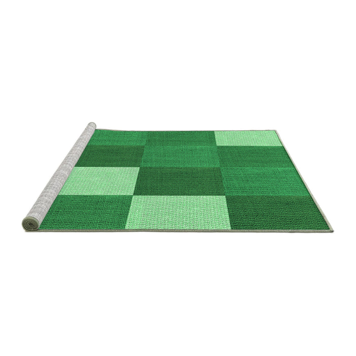 Sideview of Machine Washable Transitional Green Rug, wshpat1171grn