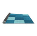 Thickness of Patterned Bright Turquoise Blue Rug, pat1171lblu