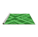 Sideview of Machine Washable Transitional Neon Green Rug, wshpat1172grn