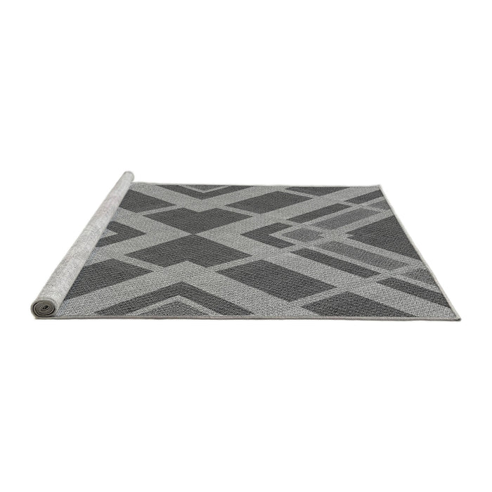 Sideview of Machine Washable Transitional Grey Gray Rug, wshpat1172gry