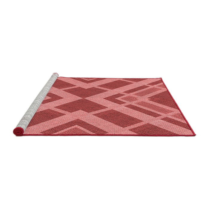Sideview of Machine Washable Transitional Red Rug, wshpat1172rd