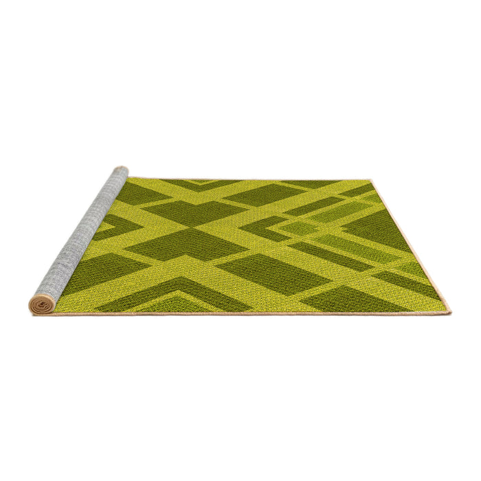Sideview of Machine Washable Transitional Olive Green Rug, wshpat1172yw