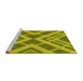 Sideview of Machine Washable Transitional Olive Green Rug, wshpat1172yw