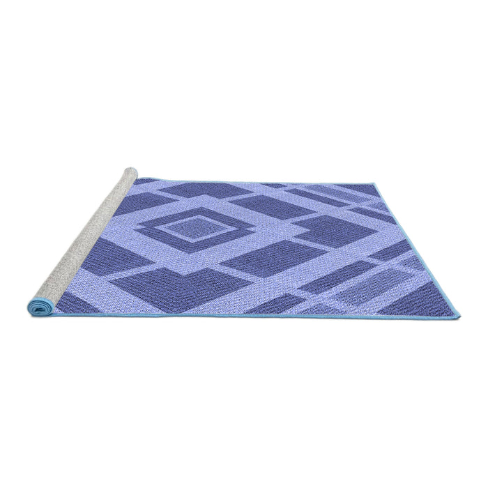 Sideview of Machine Washable Transitional Denim Blue Rug, wshpat1173blu