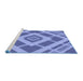 Sideview of Machine Washable Transitional Denim Blue Rug, wshpat1173blu