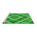 Sideview of Machine Washable Transitional Neon Green Rug, wshpat1173grn