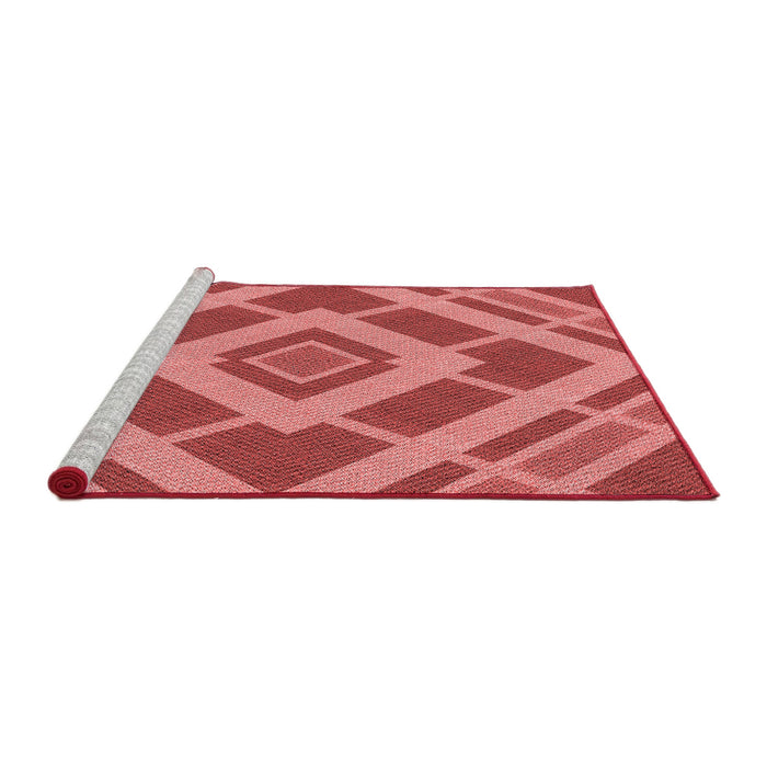 Sideview of Machine Washable Transitional Red Rug, wshpat1173rd