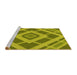 Sideview of Machine Washable Transitional Olive Green Rug, wshpat1173yw