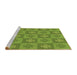 Sideview of Machine Washable Transitional Pistachio Green Rug, wshpat1174brn