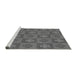 Sideview of Machine Washable Transitional Grey Gray Rug, wshpat1174gry