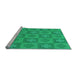 Sideview of Machine Washable Transitional Spring Green Rug, wshpat1174lblu