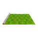 Sideview of Machine Washable Transitional Bright Green Rug, wshpat1174yw