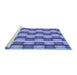 Sideview of Machine Washable Transitional Denim Blue Rug, wshpat1175blu