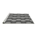 Sideview of Machine Washable Transitional Dark Gray Rug, wshpat1175gry