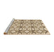 Sideview of Machine Washable Transitional Khaki Gold Rug, wshpat1176brn