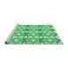 Sideview of Machine Washable Transitional Jade Green Rug, wshpat1176grn