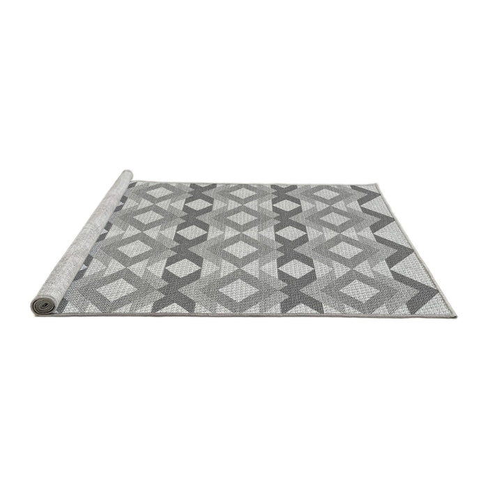Sideview of Machine Washable Transitional Gray Rug, wshpat1176gry