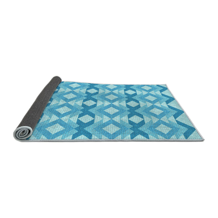 Thickness of Patterned Deep Sky Blue Rug, pat1176lblu