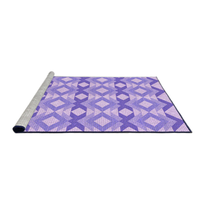 Sideview of Machine Washable Transitional Purple Rug, wshpat1176pur