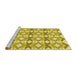 Sideview of Machine Washable Transitional Bold Yellow Rug, wshpat1176yw