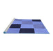 Sideview of Machine Washable Transitional Sky Blue Rug, wshpat1177blu