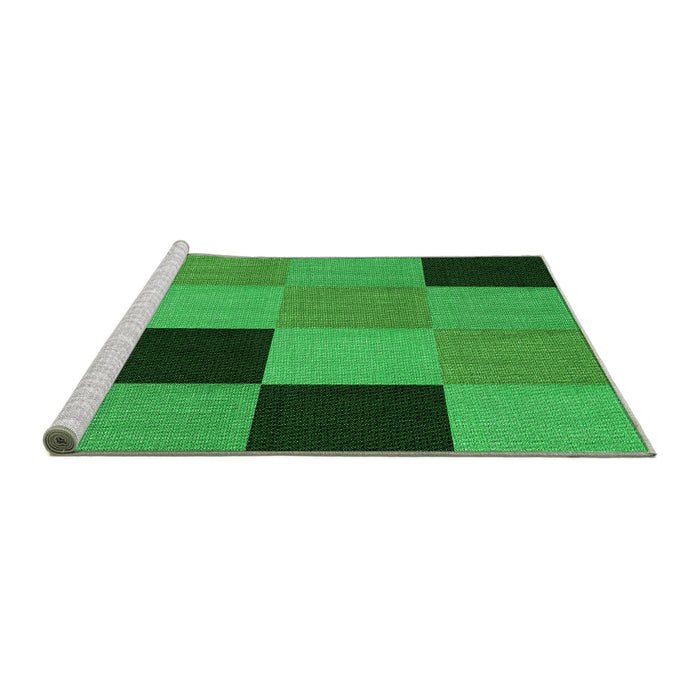 Sideview of Machine Washable Transitional Green Rug, wshpat1177grn
