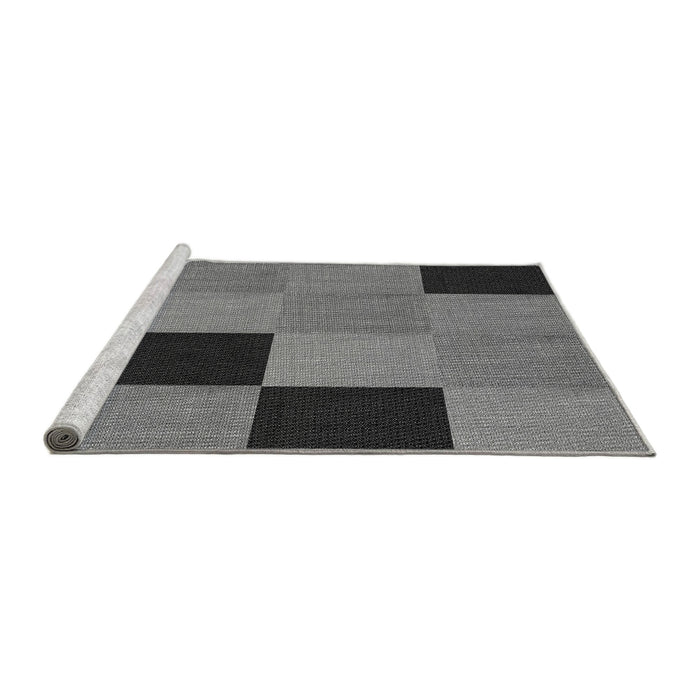 Sideview of Machine Washable Transitional Gunmetal Gray Rug, wshpat1177gry