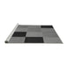 Sideview of Machine Washable Transitional Gunmetal Gray Rug, wshpat1177gry