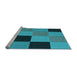 Sideview of Machine Washable Transitional Teal Green Rug, wshpat1177lblu