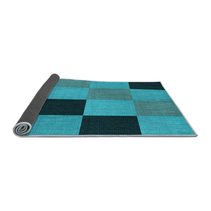 Thickness of Patterned Teal Green Rug, pat1177lblu