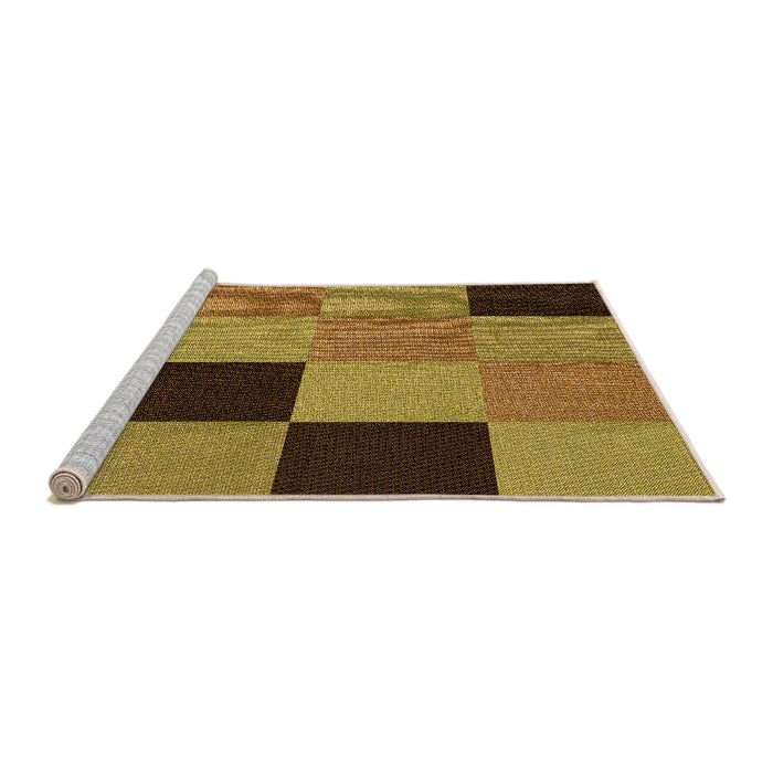 Sideview of Machine Washable Transitional Dark Bronze Brown Rug, wshpat1177org