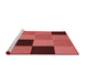 Sideview of Machine Washable Transitional Red Rug, wshpat1177rd