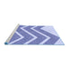 Sideview of Machine Washable Transitional Blue Rug, wshpat1178blu