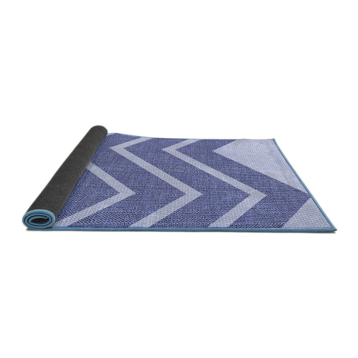 Thickness of Patterned Blue Rug, pat1178blu