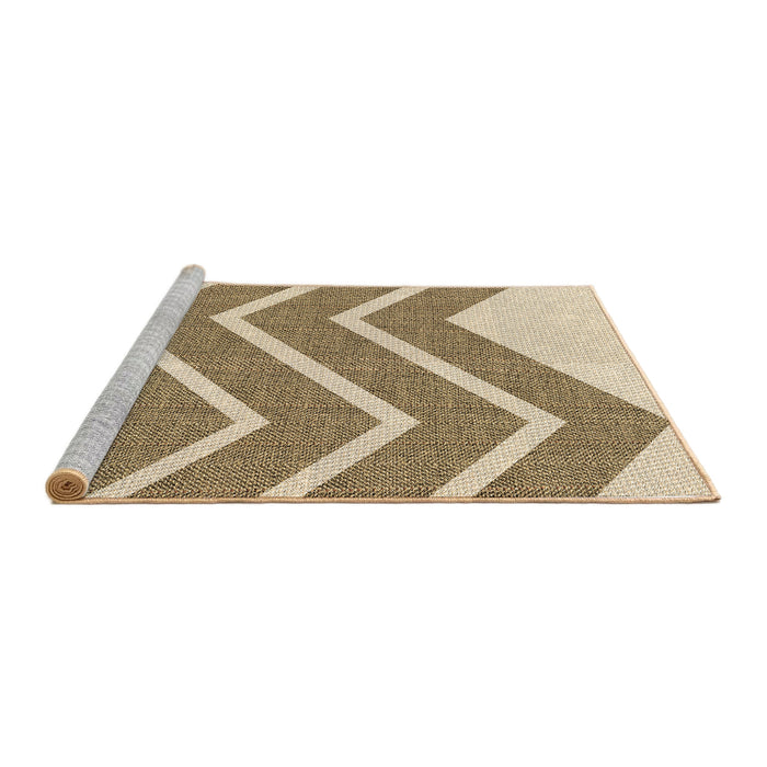 Sideview of Machine Washable Transitional Khaki Gold Rug, wshpat1178brn