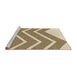 Sideview of Machine Washable Transitional Khaki Gold Rug, wshpat1178brn