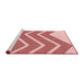 Sideview of Machine Washable Transitional Red Rug, wshpat1178rd