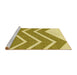 Sideview of Machine Washable Transitional Dark Golden Brown Rug, wshpat1178yw