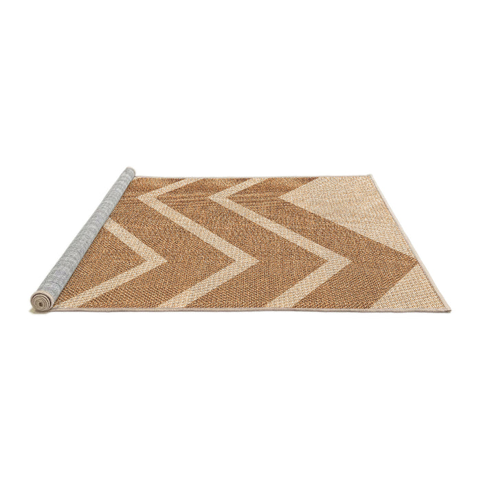 Sideview of Machine Washable Transitional Khaki Gold Rug, wshpat1179org