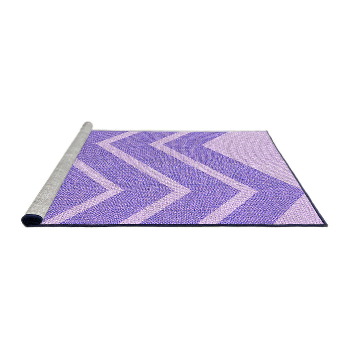 Sideview of Machine Washable Transitional Blossom Pink Rug, wshpat1179pur