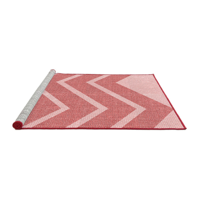 Sideview of Machine Washable Transitional Red Rug, wshpat1179rd