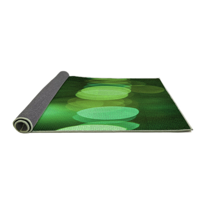 Thickness of Patterned Dark Forest Green Rug, pat118grn