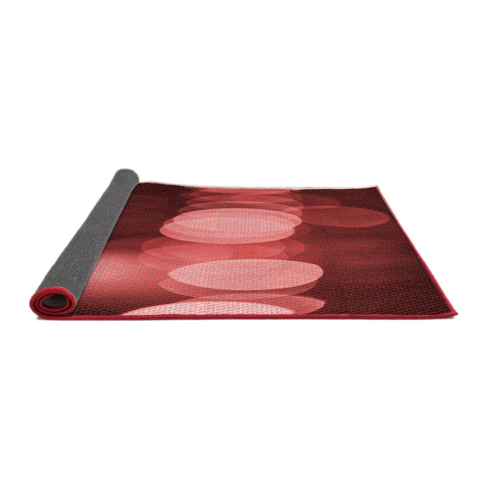 Thickness of Patterned Dark Red Rug, pat118rd