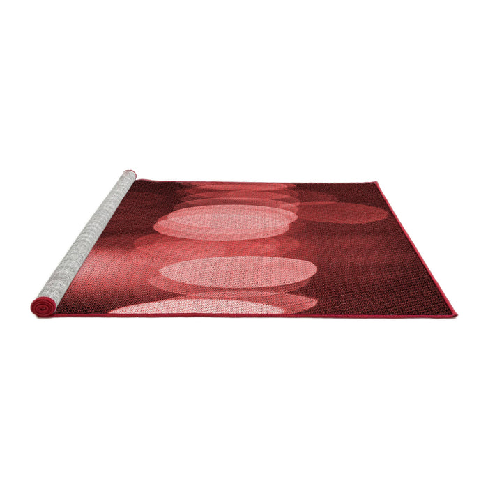Sideview of Machine Washable Transitional Dark Red Rug, wshpat118rd