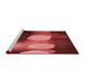 Sideview of Machine Washable Transitional Dark Red Rug, wshpat118rd